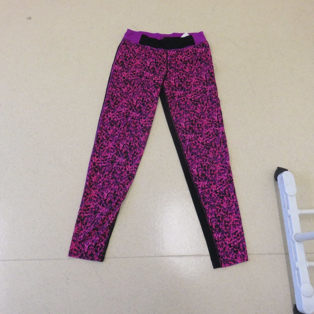 XL CHAMPION LEGGINGS / BLK & Hot PNK/GENTLY WORN - Picture 1 of 5
